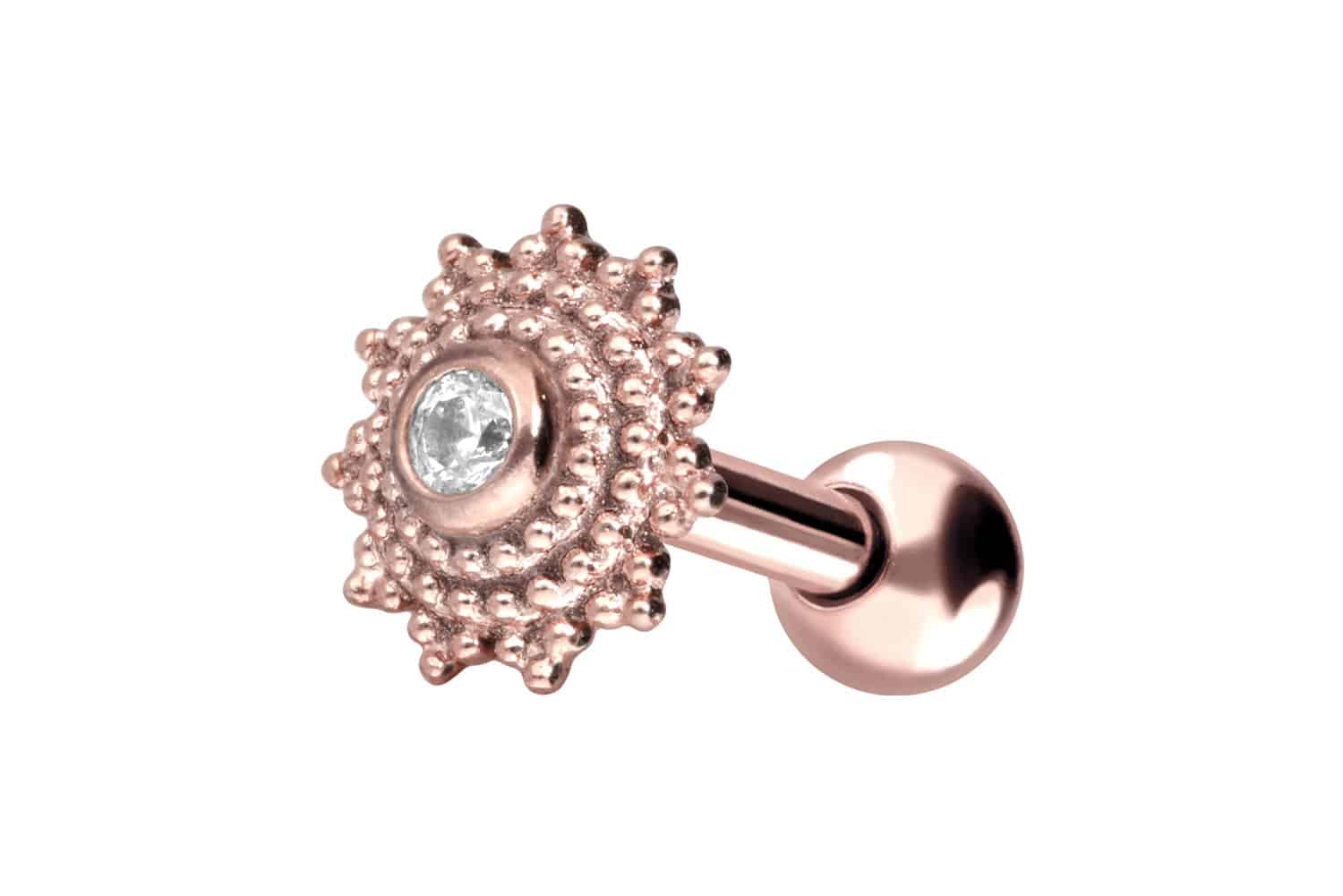 Chirurgenstahl Ohrpiercing ORIENTALISCHES DESIGN + KRISTALL